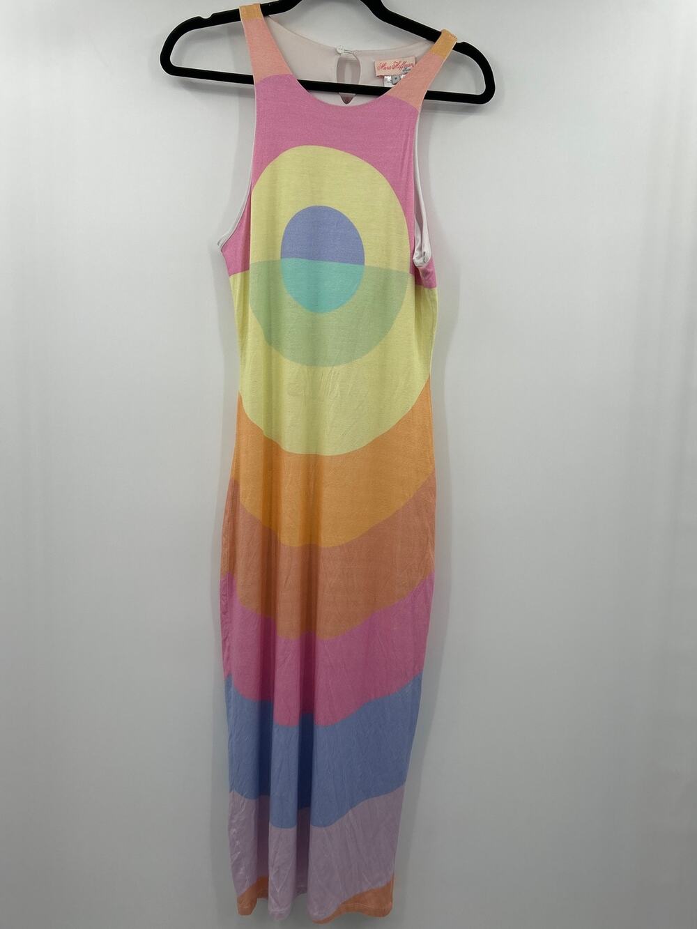 Mara Hoffman Swim Abstract Rainbow Sherbet Print Maxi Dress Size M Colorful Boho